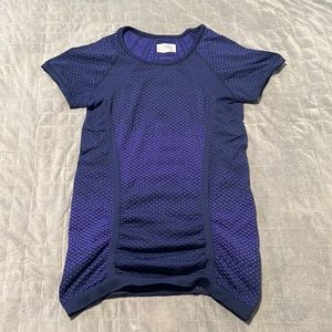 Athleta Short-Sleeve Activewear Top, Stretchy, Blue, Running, Yoga, Size XS